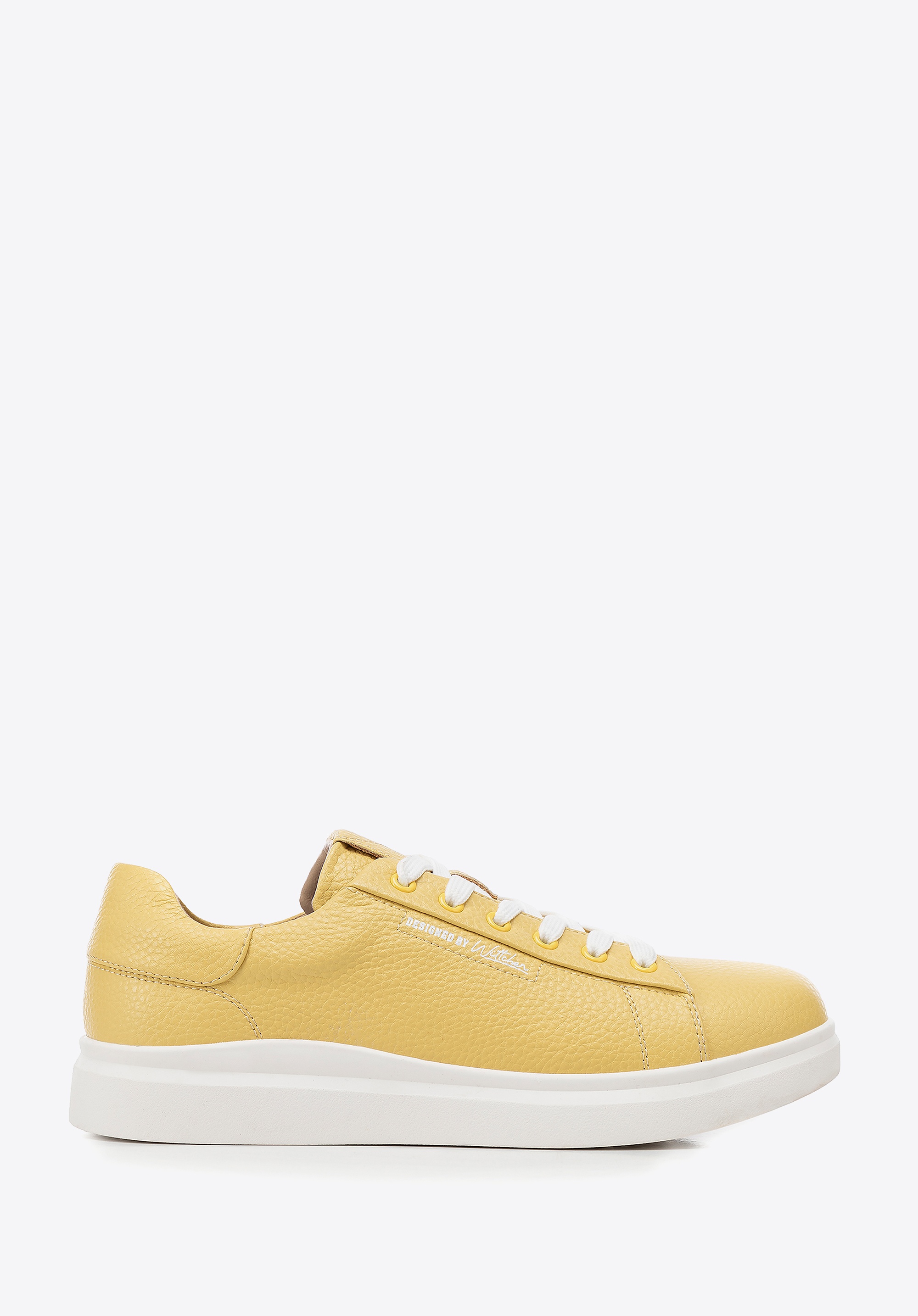Damskie klasyczne sneakersy na platformie żółte