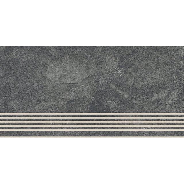 Gres szkliwiony stopnica QUEENS graphite mat 29,8x59,8 gat. I Cersani