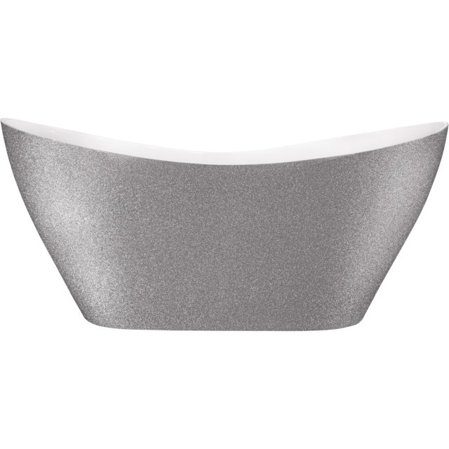 BESCO Wanna wolnostojąca VIYA GLAM 160x70 cm srebrna standardowy klik