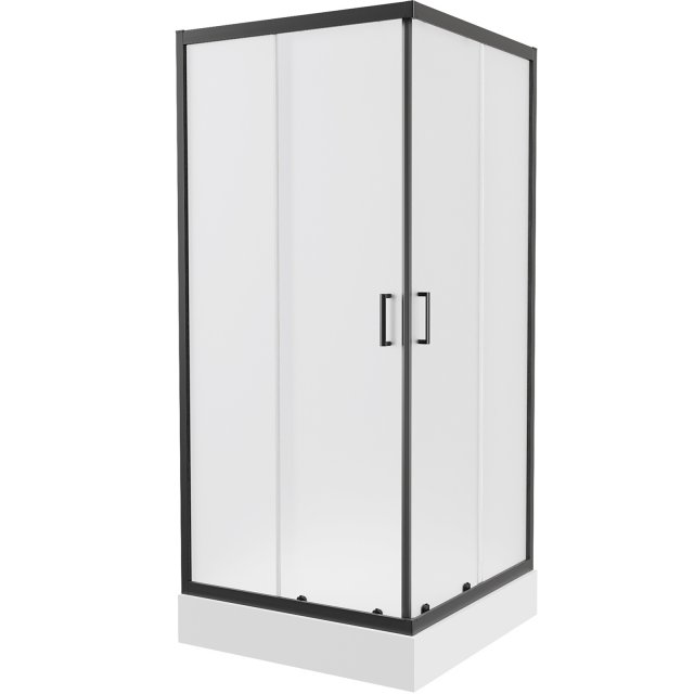 NEW TRENDY Kabina prysznicowa kwadratowa SUVIA BLACK 2D 80x80x206 z b