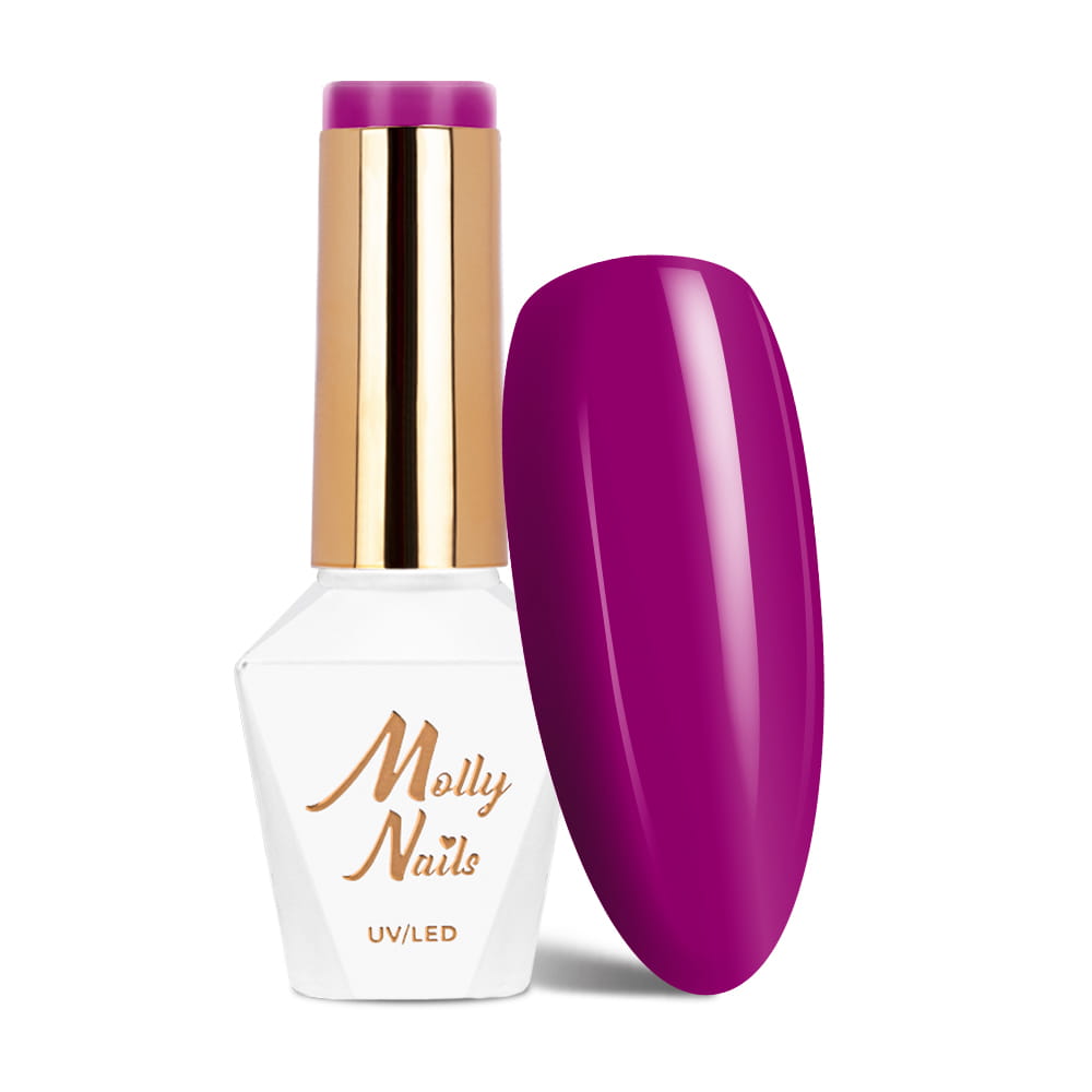 Lakier hybrydowy LED/UV Gel Polish Molly Nails Power Flower Nr 725 Purple Crocus HEMA/Di-HEMA Free 8g