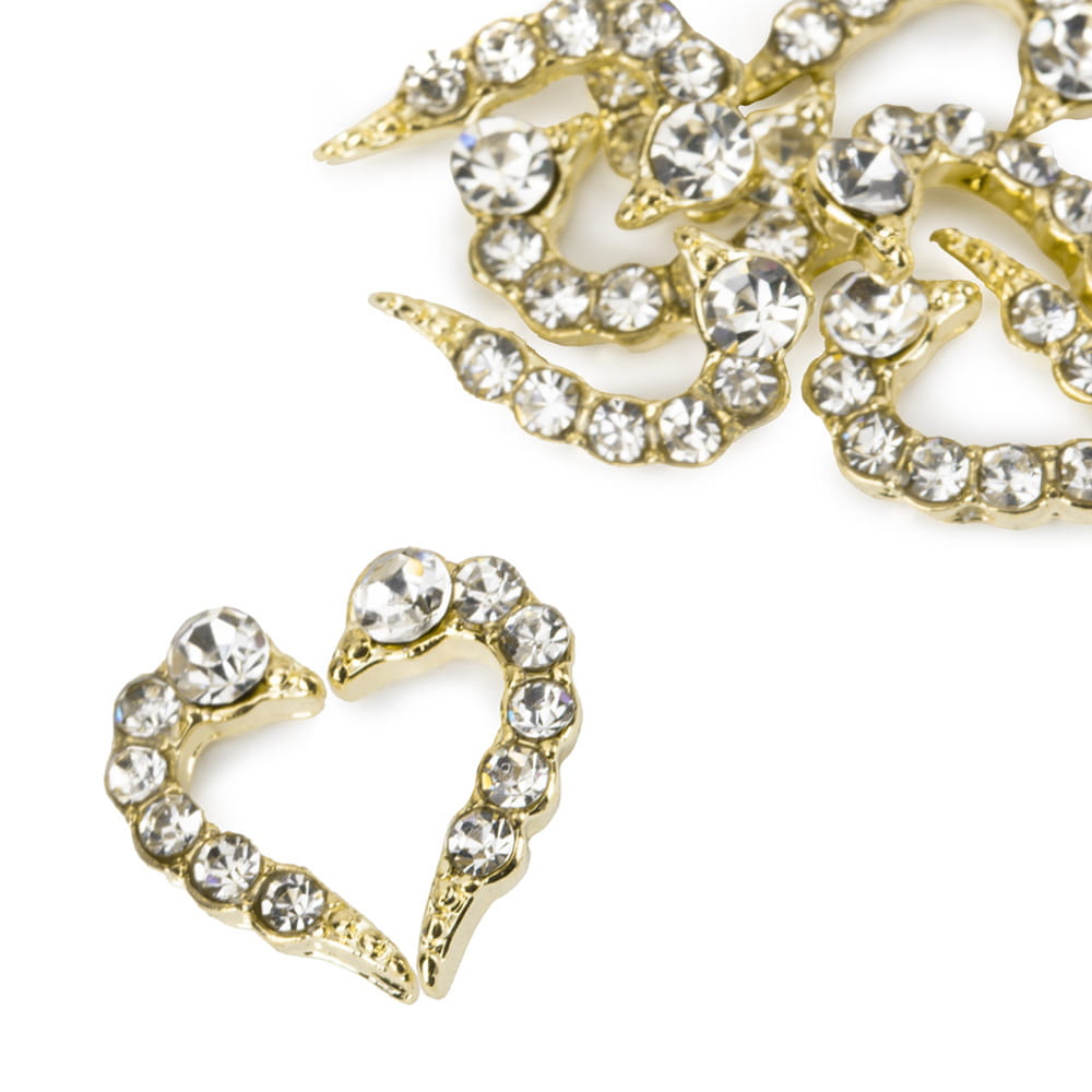 Ozdoby do paznokci serce 3D Molly Nails white diamond 10 szt