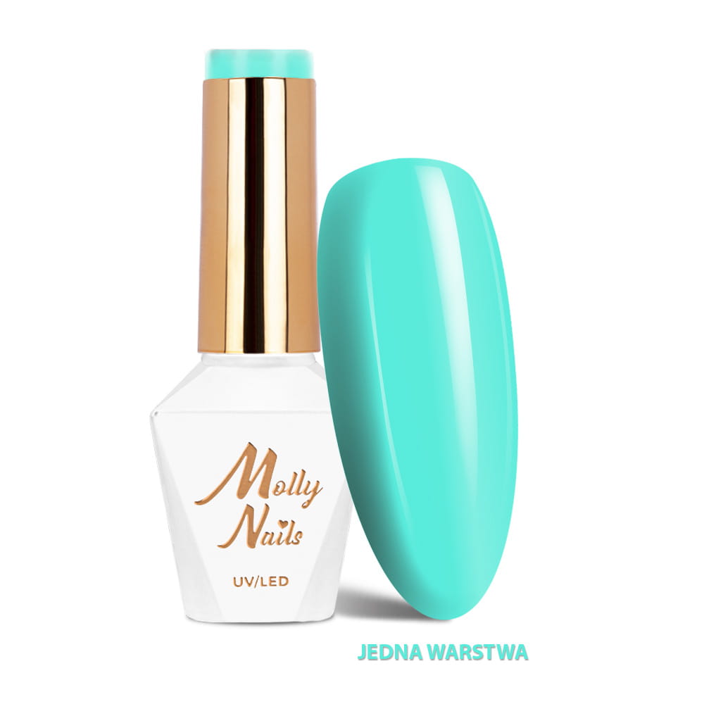 Lakier hybrydowy LED/UV Gel Polish Sorbet Nr 292 Aqua Pastel Molly Nails HEMA/Di-HEMA Free 8g
