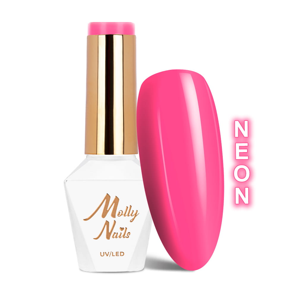 Lakier hybrydowy LED/UV Gel Polish Molly Nails Neons Nr 75 Candy Pink HEMA/Di-HEMA Free 8g