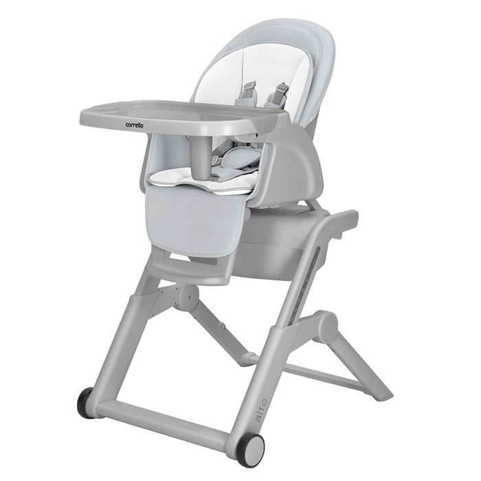 Carrello Alto - krzesełko do karmienia, leżaczek i huśtawka-Chrome Grey