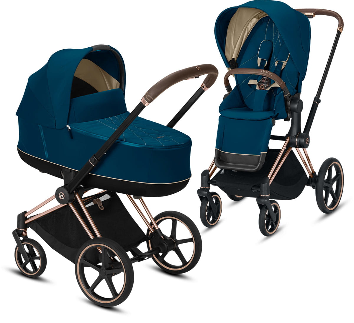 Cybex, Priam 2.0 - wózek spacerowy z gondolą Lux-Mountain Blue-Matt Black