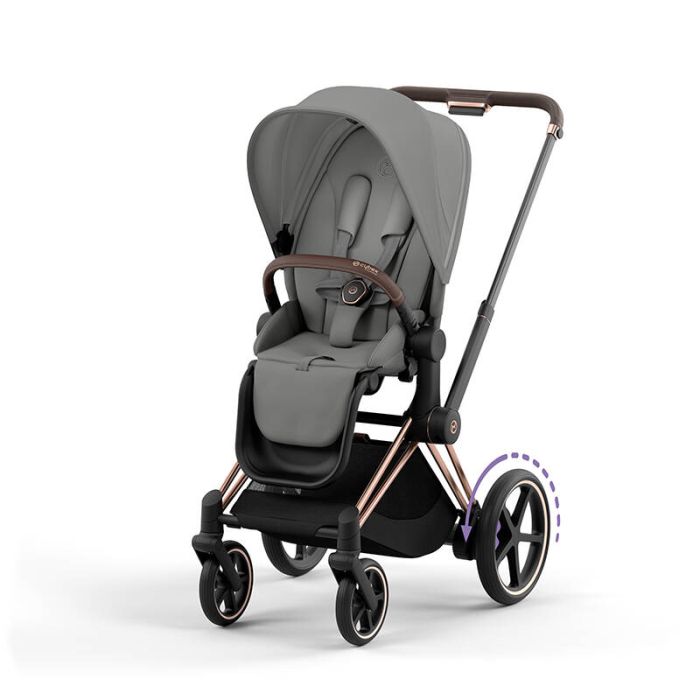 Cybex e-Priam - wózek spacerowy z napędem elektrycznym-Mirage Grey-Chrome Brown