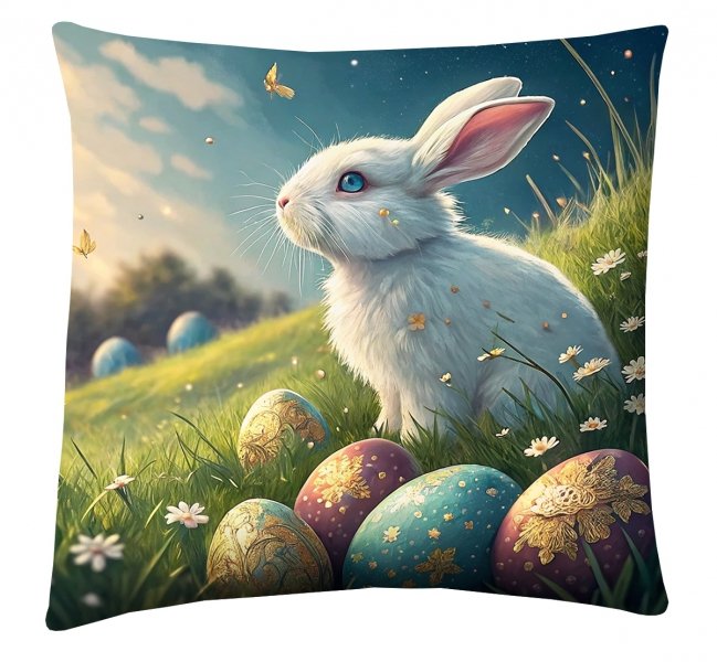 Poduszka z nadrukiem dwustronnym 40x40 Królik wielkanocny 1