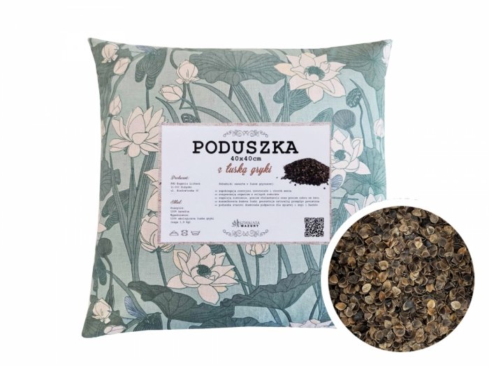 Poduszka z łuską gryki 40x40 wz. 11 lilia wodna