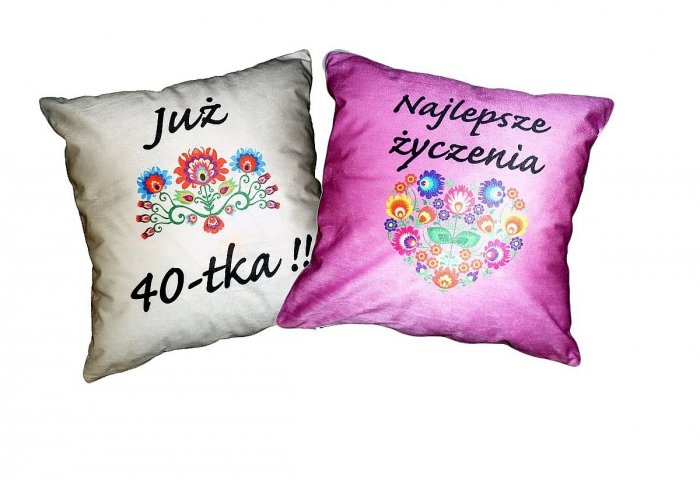 Dwustronna Poszewka prezentowa na poduszkę 40x40 wz. 72 Jedeka