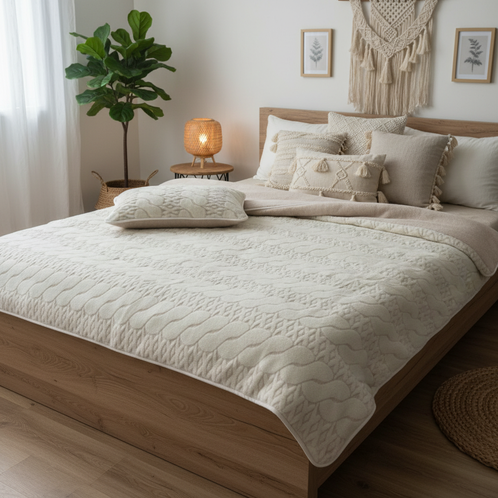 kołdra wełniana camel jasny i kaszmir calabria Woolmark 180x200