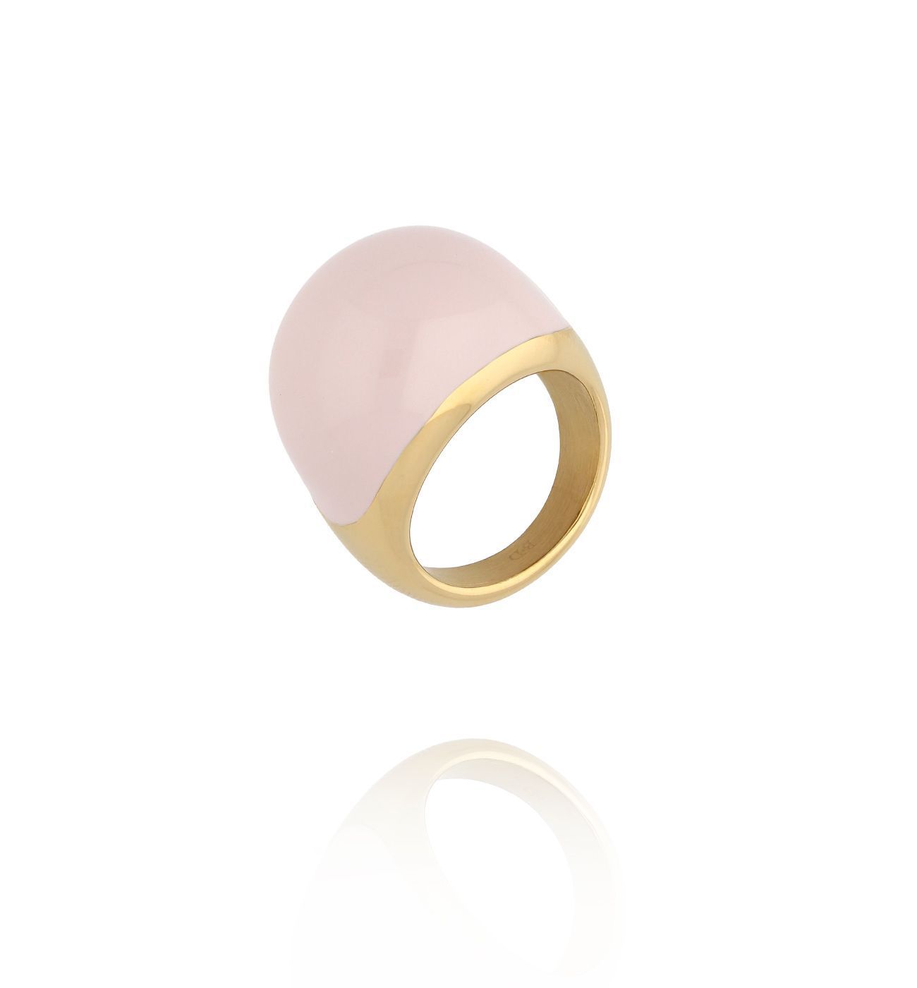 Pierścionek złoty z emalią Blush Pink PSA1359