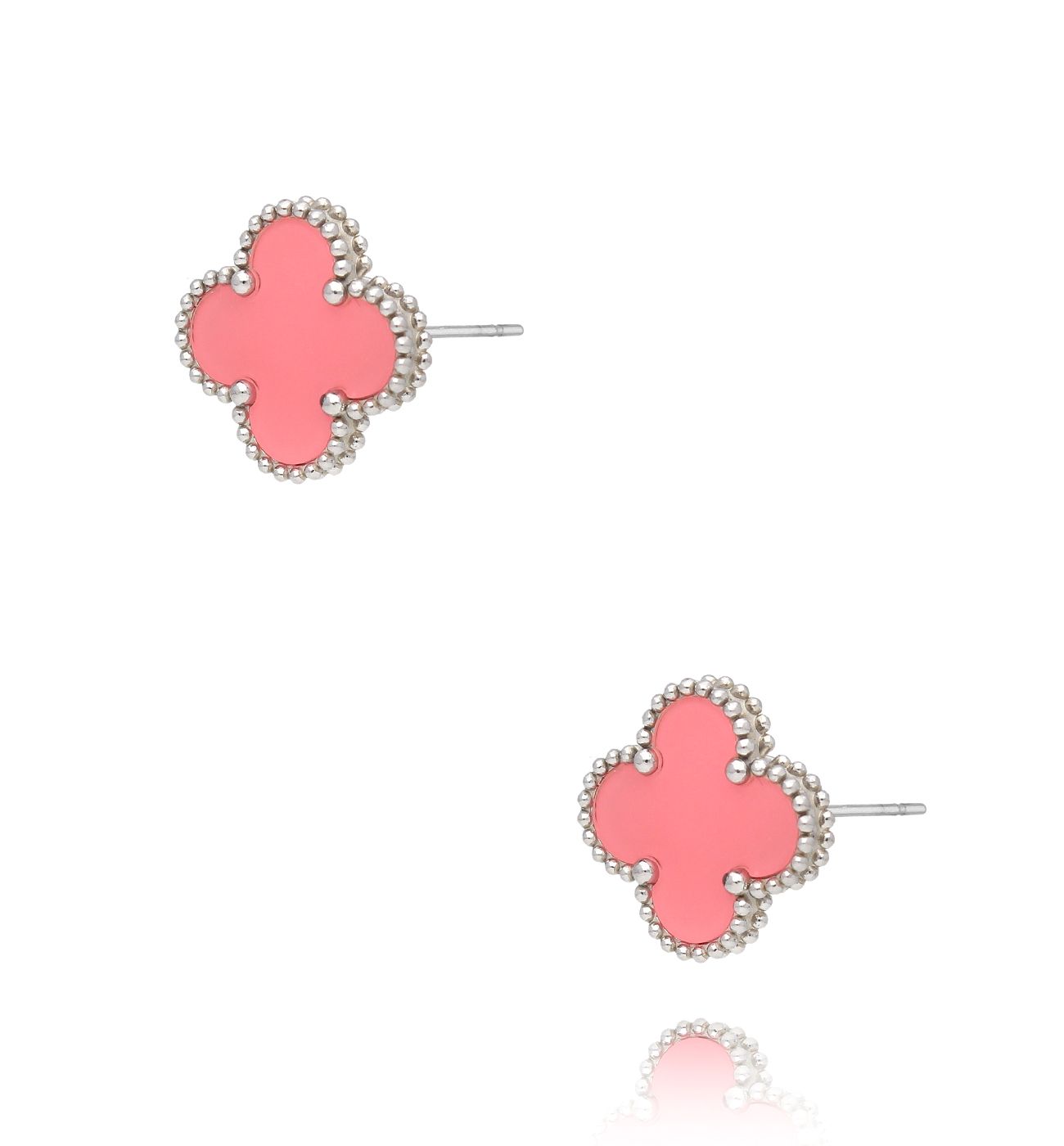 Kolczyki malinowe koniczynki Clover KSY0162