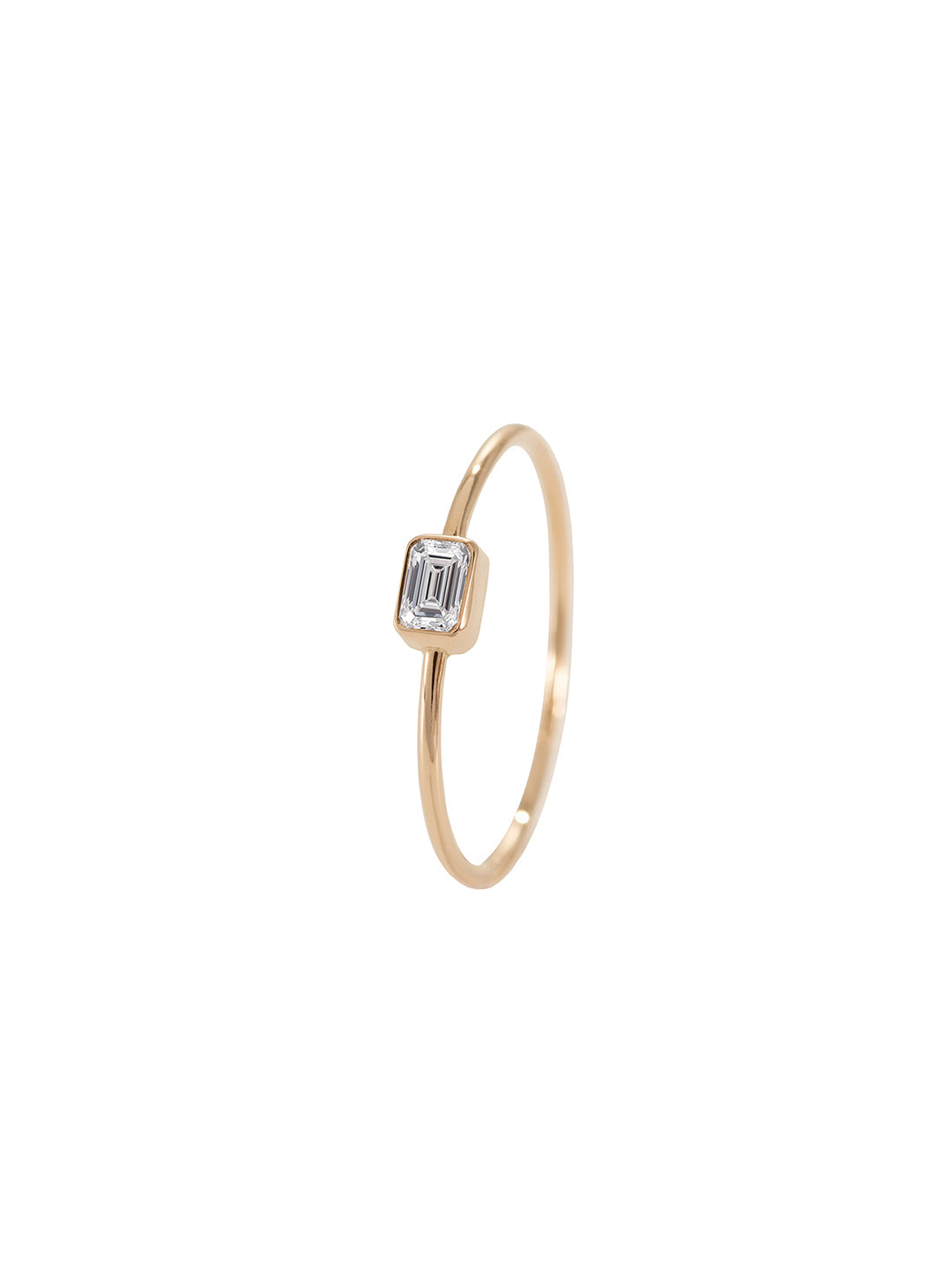 Emerald Cut Diamond Ring - pierścionek z diamentem, 18