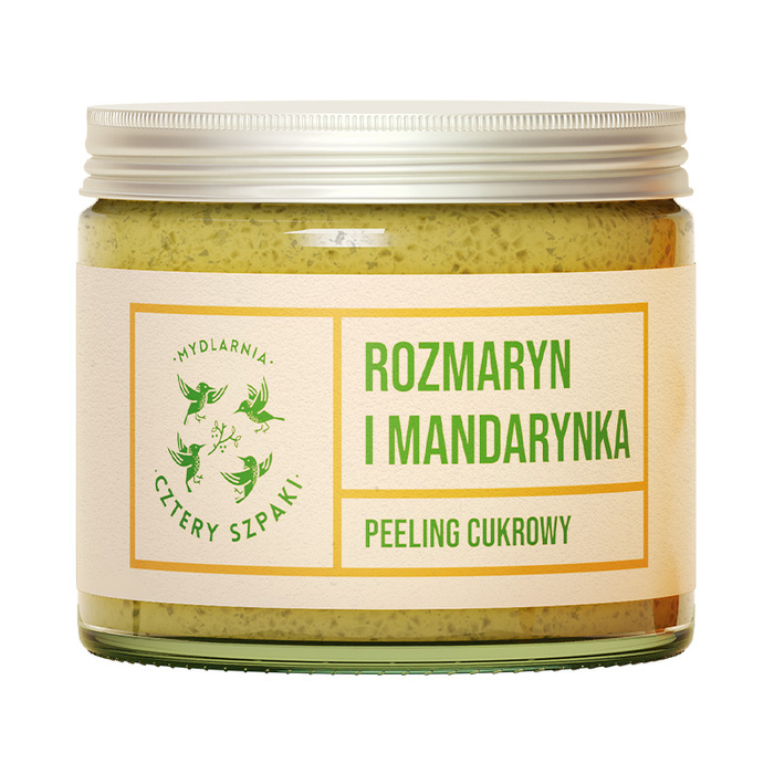 4 Szpaki Peeling cukrowy do ciała Rozmaryn i Mandarynka, 250 ml