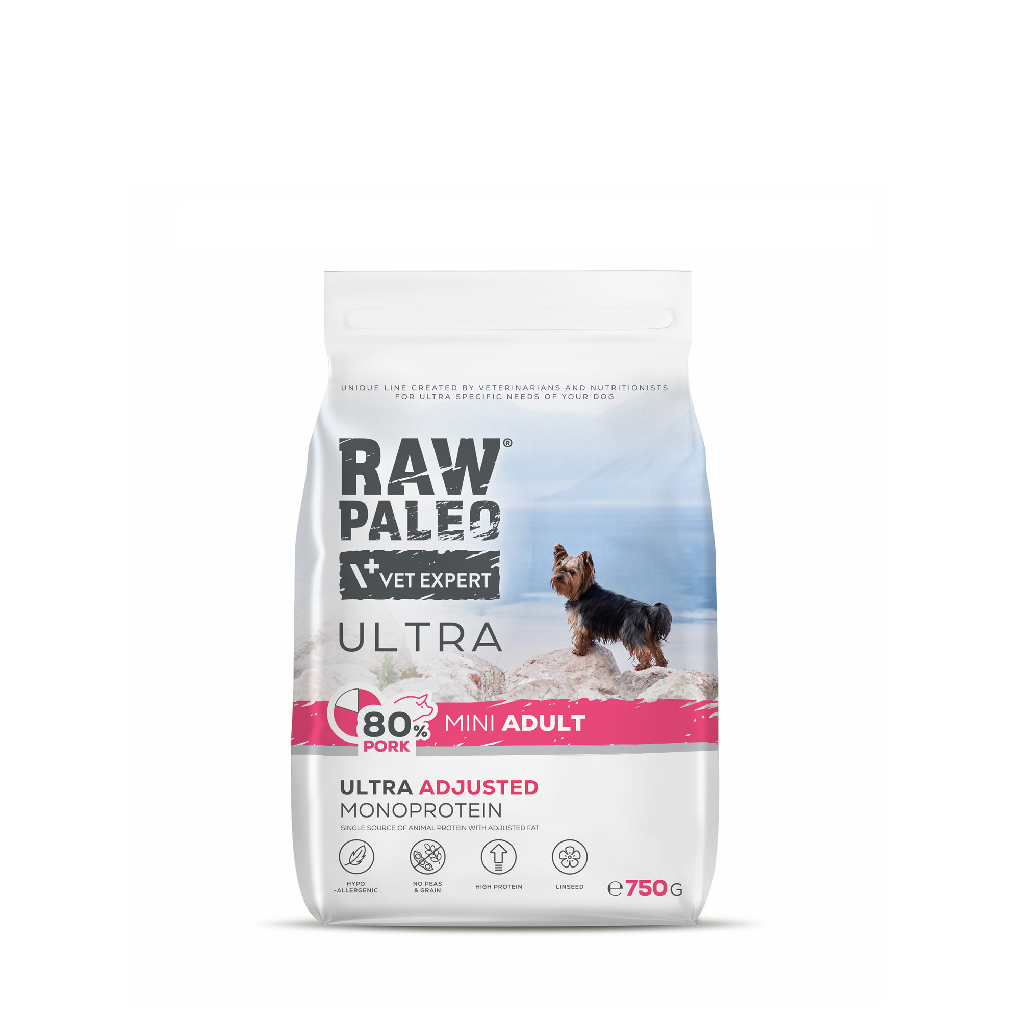 Pork Adult Mini | RAW PALEO Ultra | 750g | Sucha karma z wieprzowiną dla małych psów dorosłych