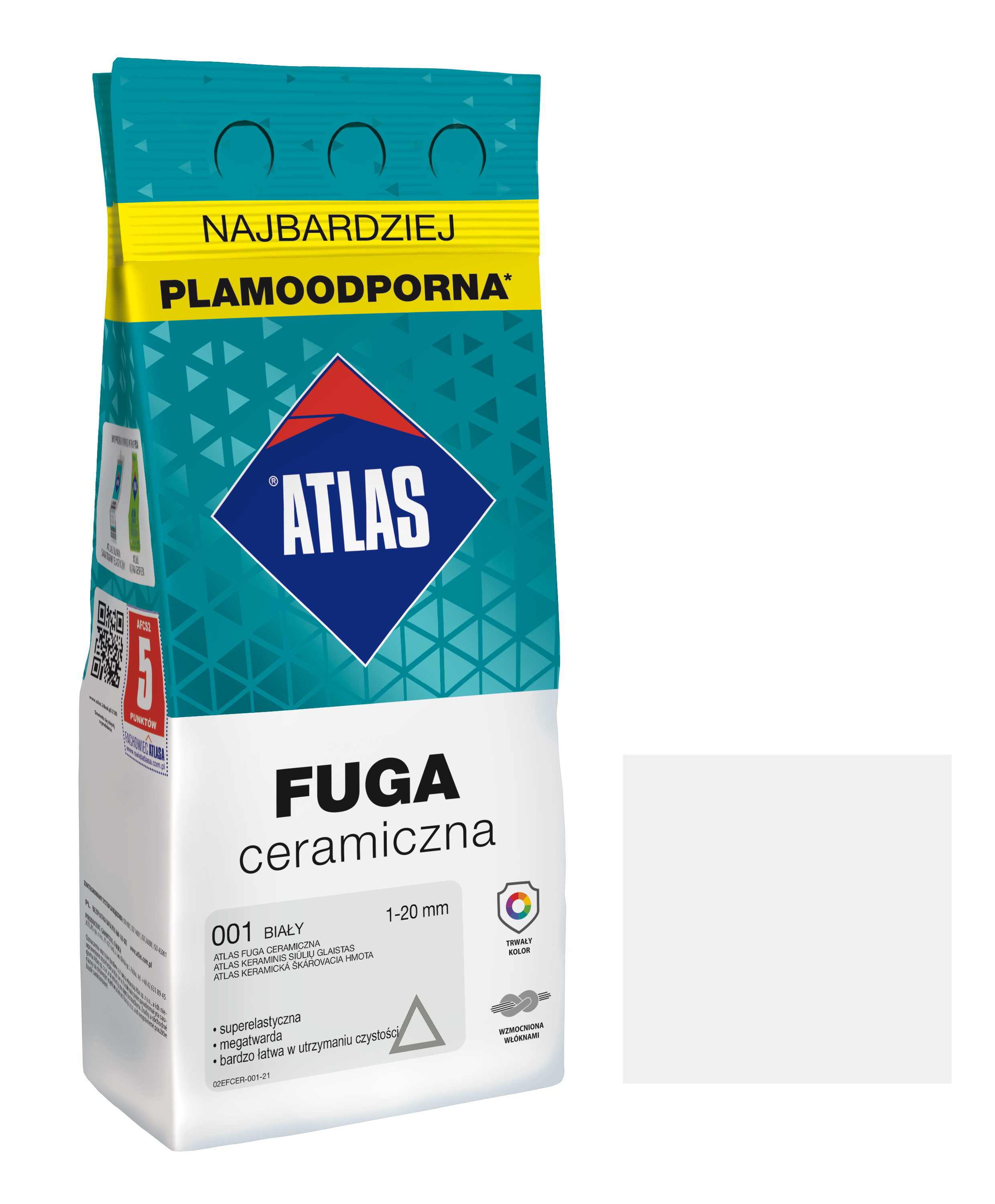 ATLAS FUGA CERAMICZNA 1-20MM 001 BIAŁA 2KG