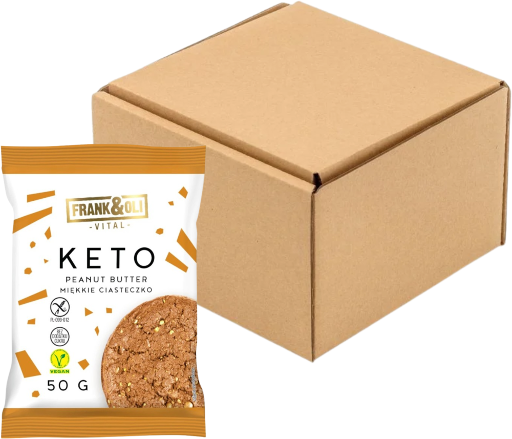 Frank&Oli Keto miękkie ciasteczko masło orzechowe z chia bez cukru 50 g