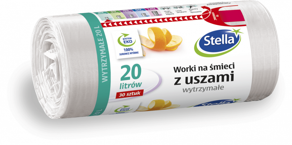 Worki na śmieci Stella 20 l, 30 szt., białe