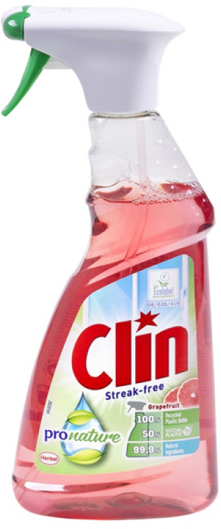 Clin Pro Nature płyn do mycia szyb z rozpylaczem, Grapefruit, 500 ml