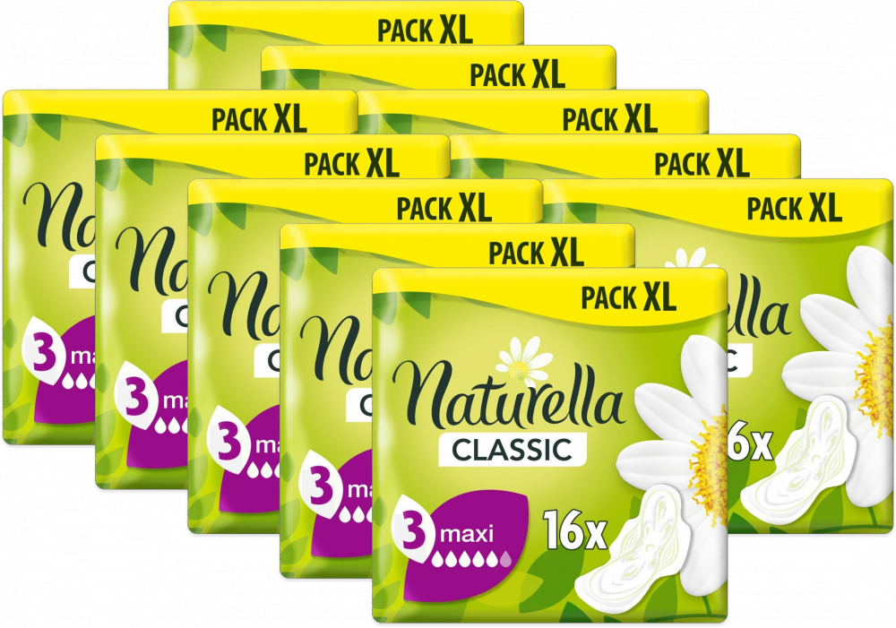 Podpaski Naturella Camomile Classic Maxi ze skrzydełkami, 16 szt.