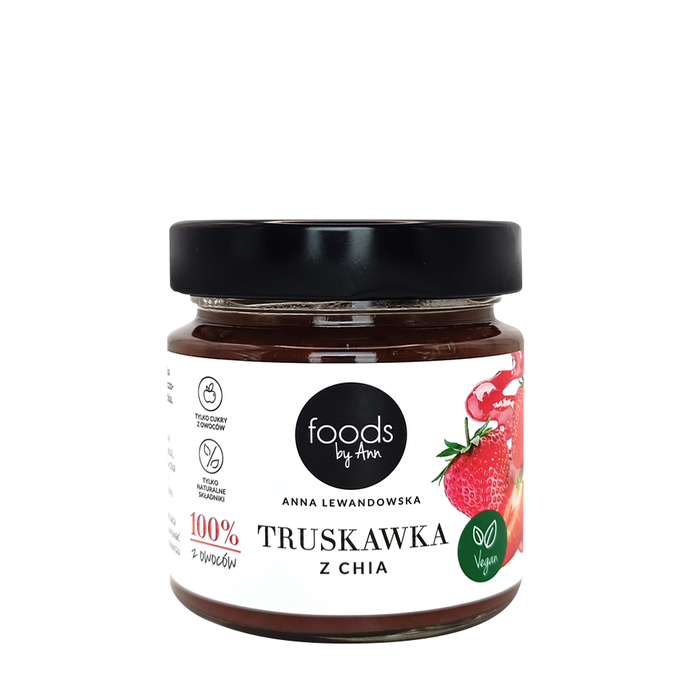 Dżem truskawkowy 100% owoców z dodatkiem chia, 200 g