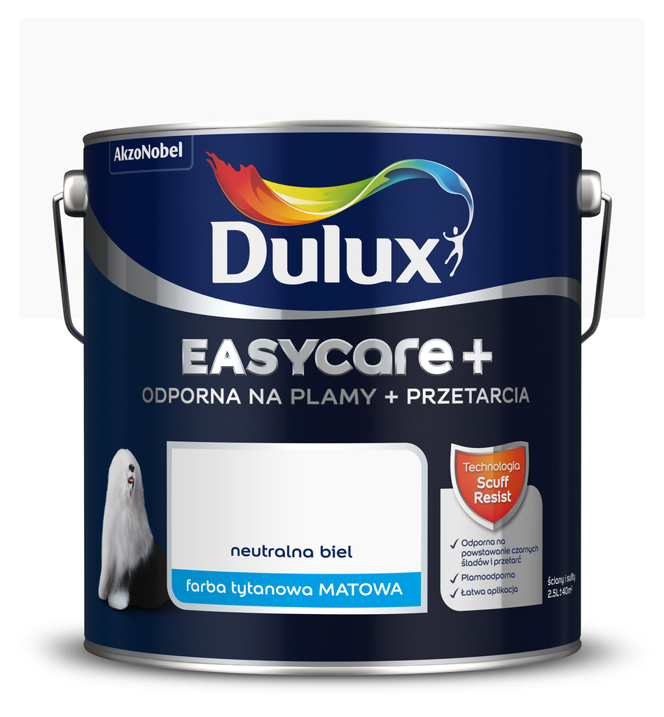 Dulux Easycare Plus 2,5l Neutralna biel