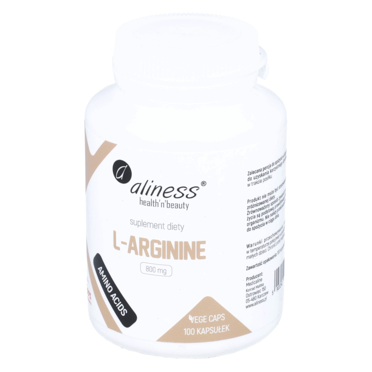 Aliness l-arginine 800 mg, 100 kapsułek