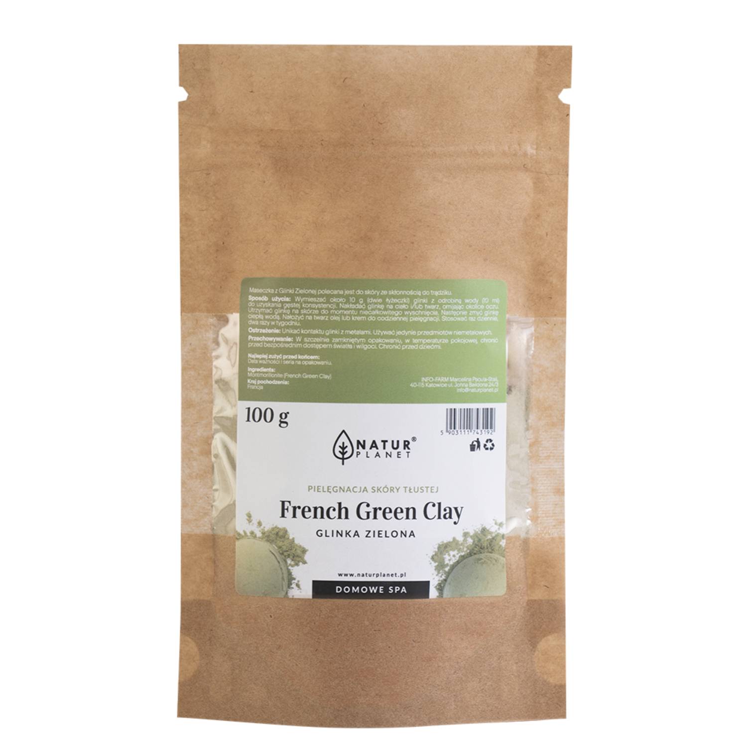 Natur planet - glinka zielona, 100 g