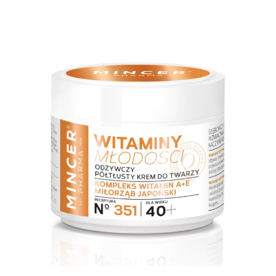 Mincer pharma witaminy młodości - odżywczy krem do twarzy 40+, 50 ml