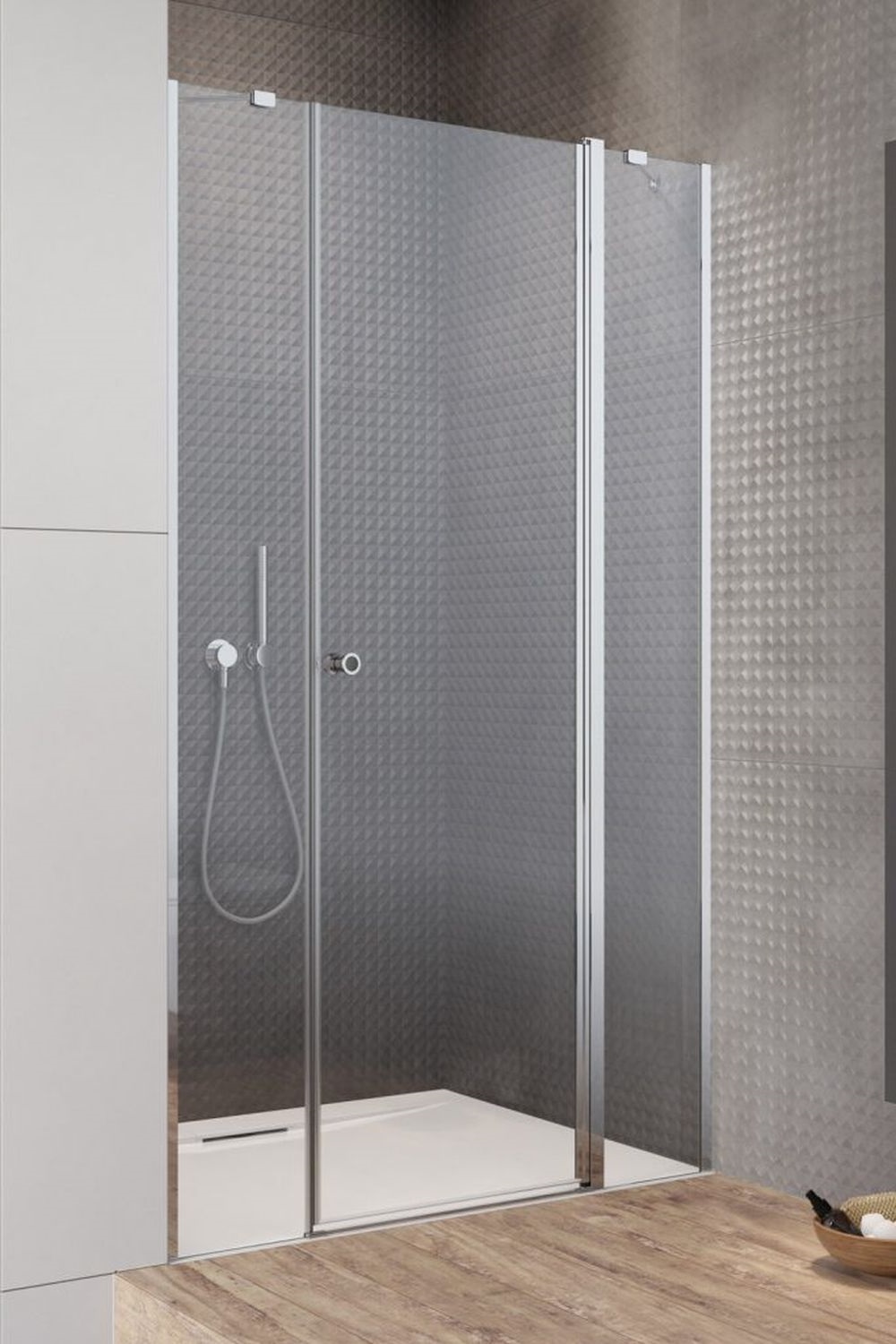 Radaway Eos DWJS drzwi prysznicowe 130 cm wnękowe prawe chrom/szkło przezroczyste 13799455-01R