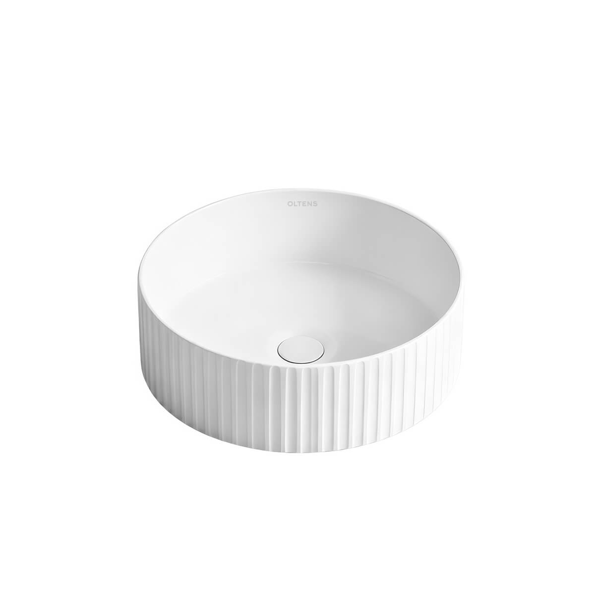 Oltens Hamnes Rila umywalka 36x36 cm nablatowa okrągła biała 40330000 - Wysyłka w 24h