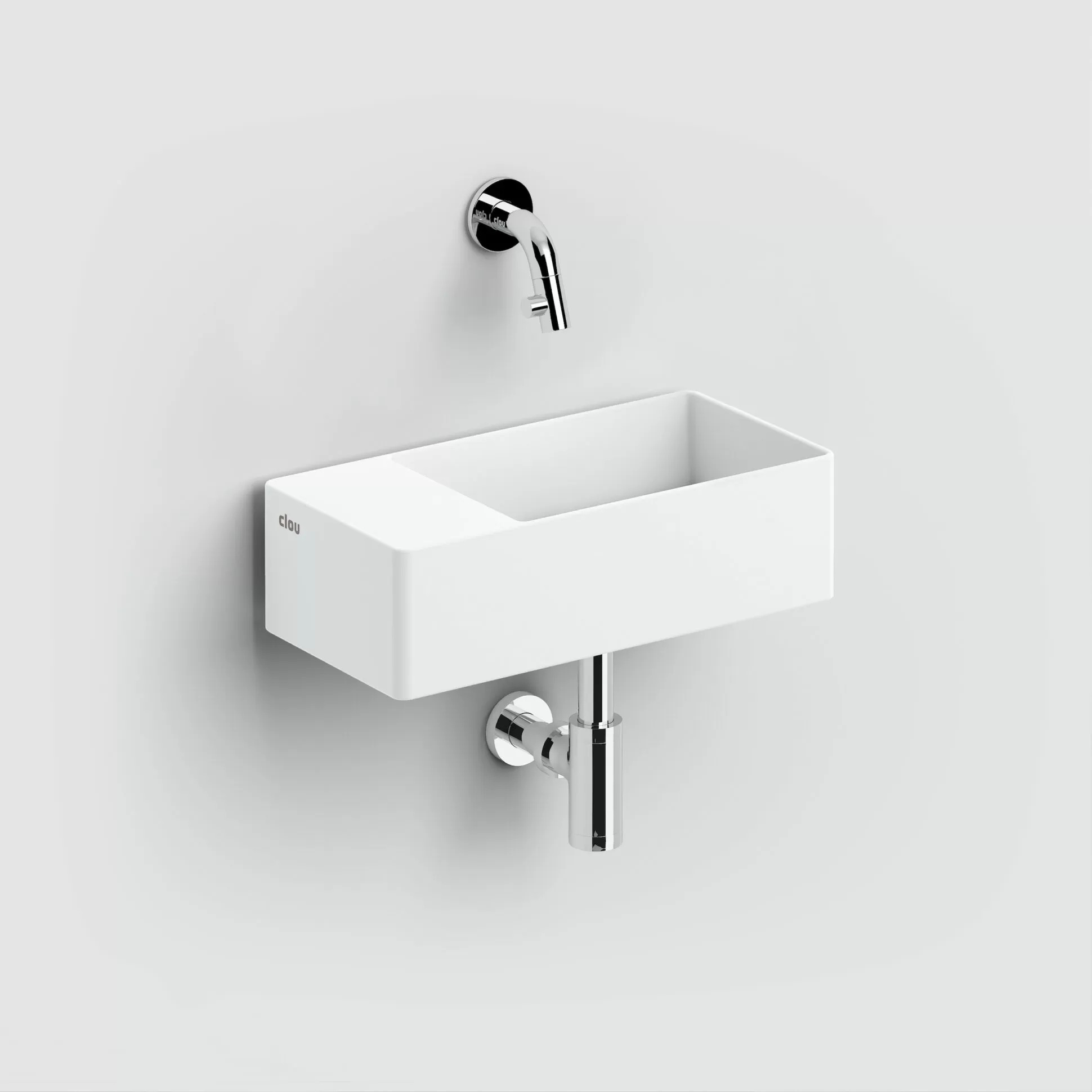 Clou New Flush umywalka 35x18 cm prostokątna ścienna-nablatowa biała CL/03.13432.02