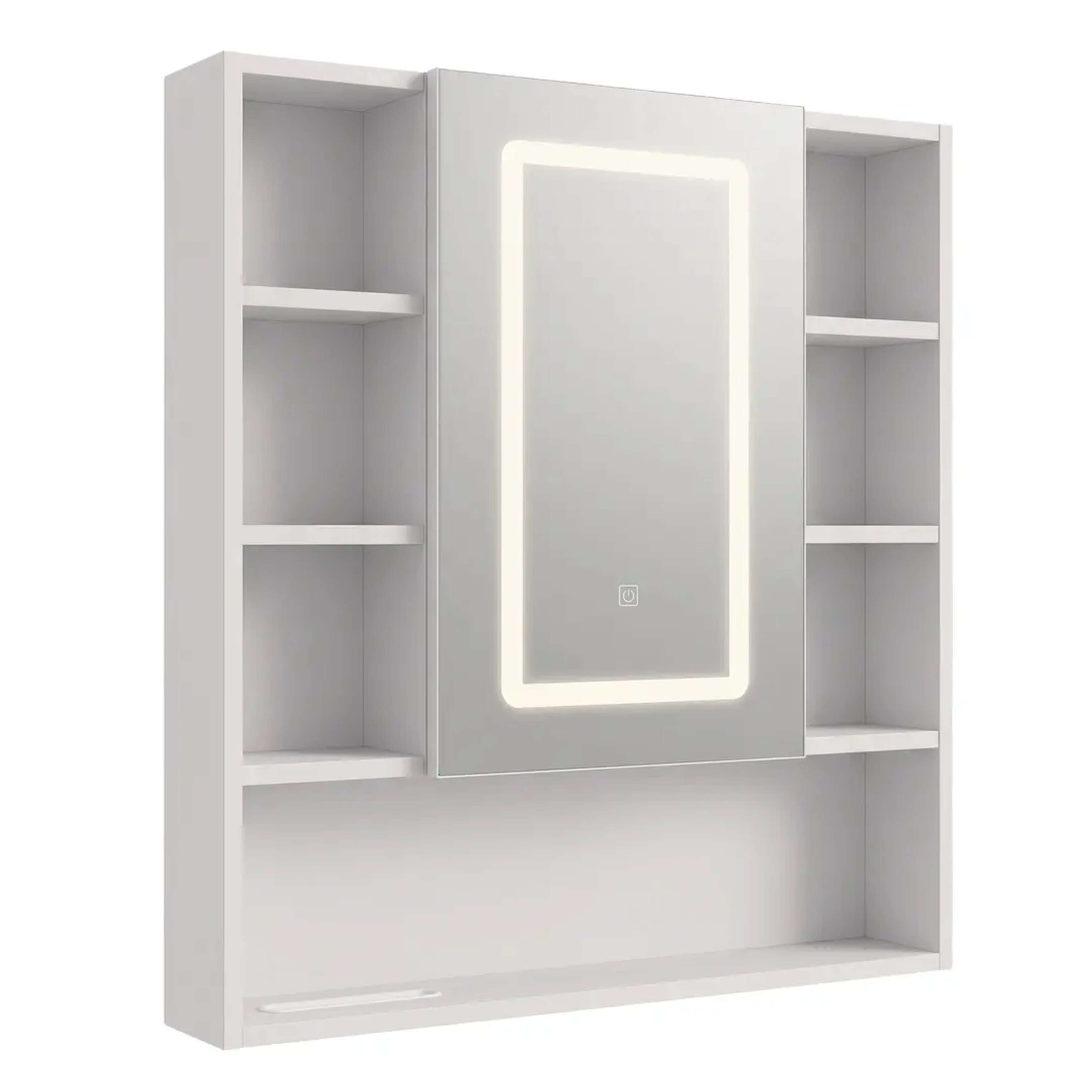 Rea Luna szafka 70x13x80 cm z lustrem biała REA-M0405