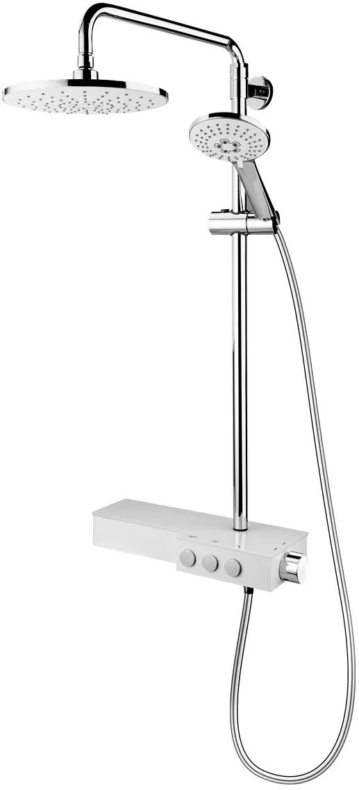 FDesign Tempra zestaw prysznicowy ścienny z deszczownicą chrom/biały FD5-TMP-7U-13
