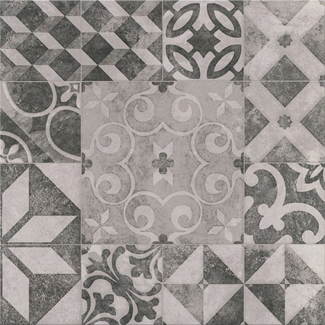 Gres szkliwiony GRAFF white-grey patchwork satin 42x42 gat. I