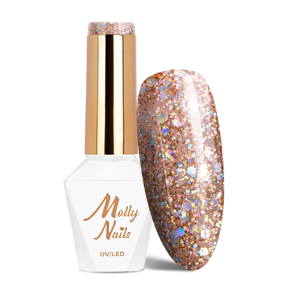 Lakier hybrydowy LED/UV Gel Polish Molly Nails Queens Of Life Nr 33 Rose Gold HEMA/Di-HEMA Free 8g