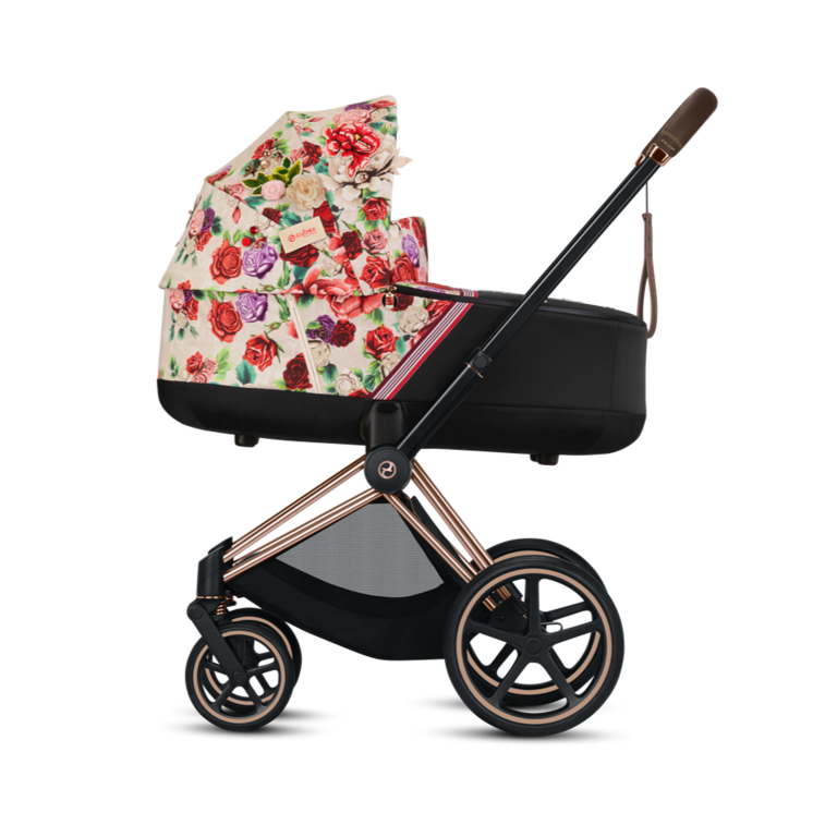 Cybex, Priam 2.0 Fashion Collection - wózek głęboko-spacerowy -Spring Blossom Light-Matt Black