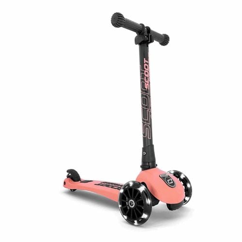 ScootandRide Highwaykick 3 Led - składana hulajnoga z ledowymi kółkami-Peach
