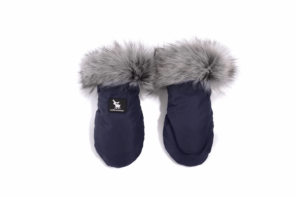 Cottonmoose Rękawice - ocieplacz na dłonie do wózka - Handmuff-Granatowe