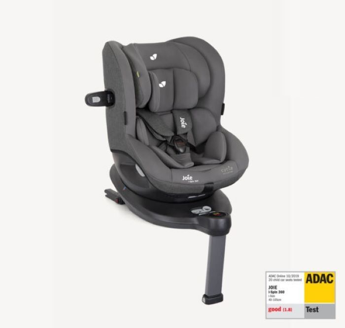 Joie i-Spin 360 Isofix - fotelik samochodowy od urodzenia do 105cm wzrostu lub 18 kg wagi do ok. 4 lat-Shell Grey
