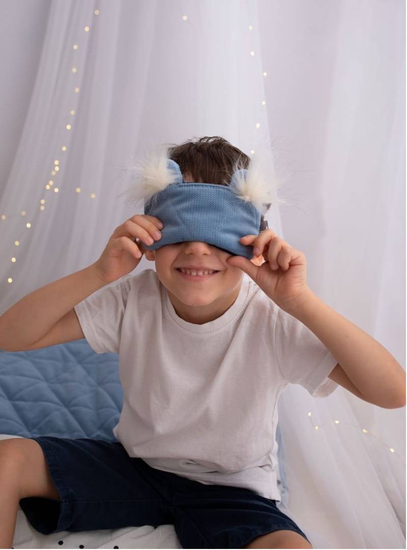 Opaska na oczy/do spania Kinder Hop Dreamy Bear (Mini) Triangles Jeans