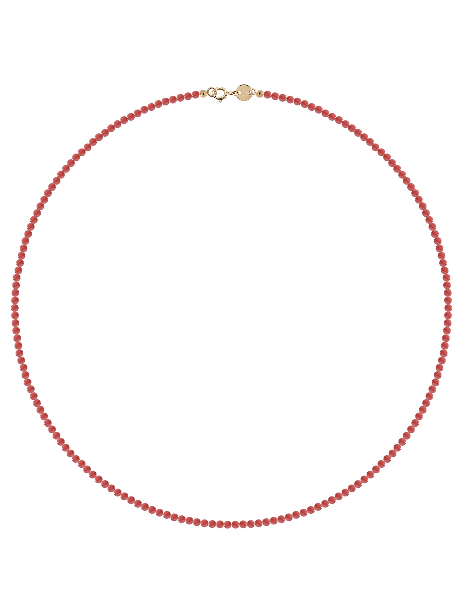 Round Red Coral Necklace - naszyjnik z okrągłego korala, 38