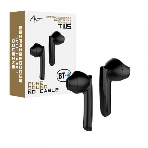 ART Słuchawki Mikrofon Bluetooth czarny AP-TW-B3 TWS USBC + baza - Henryx24