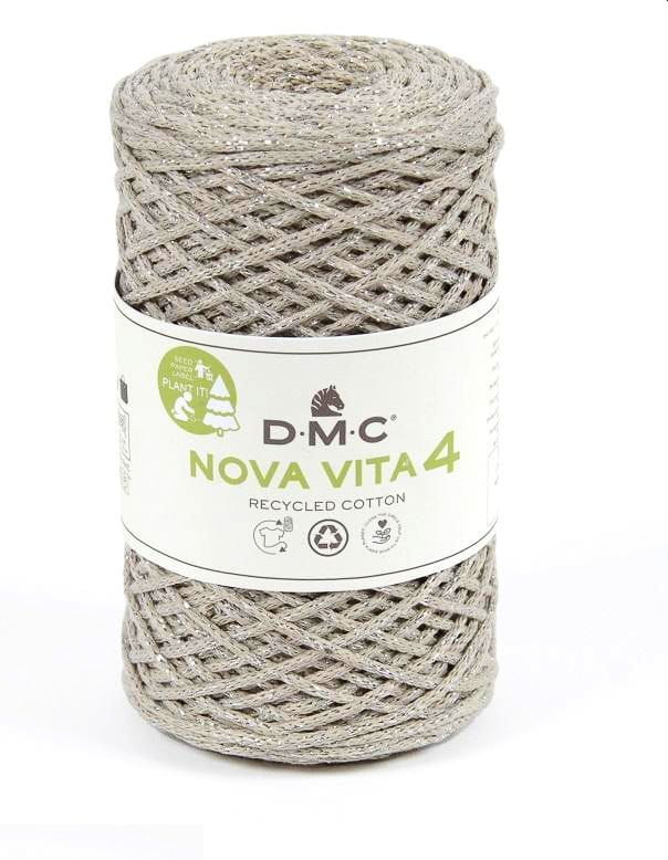 Sznurek Nova Vita fi3.5mm 311 beż / metalizowana srebrna nitka