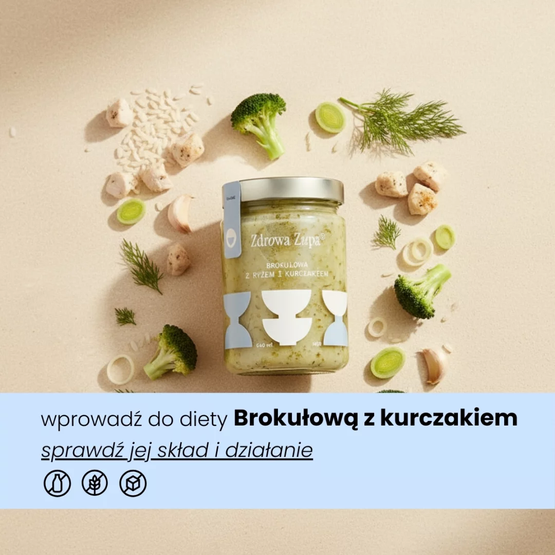 Brokułowa z ryżem i kurczakiem