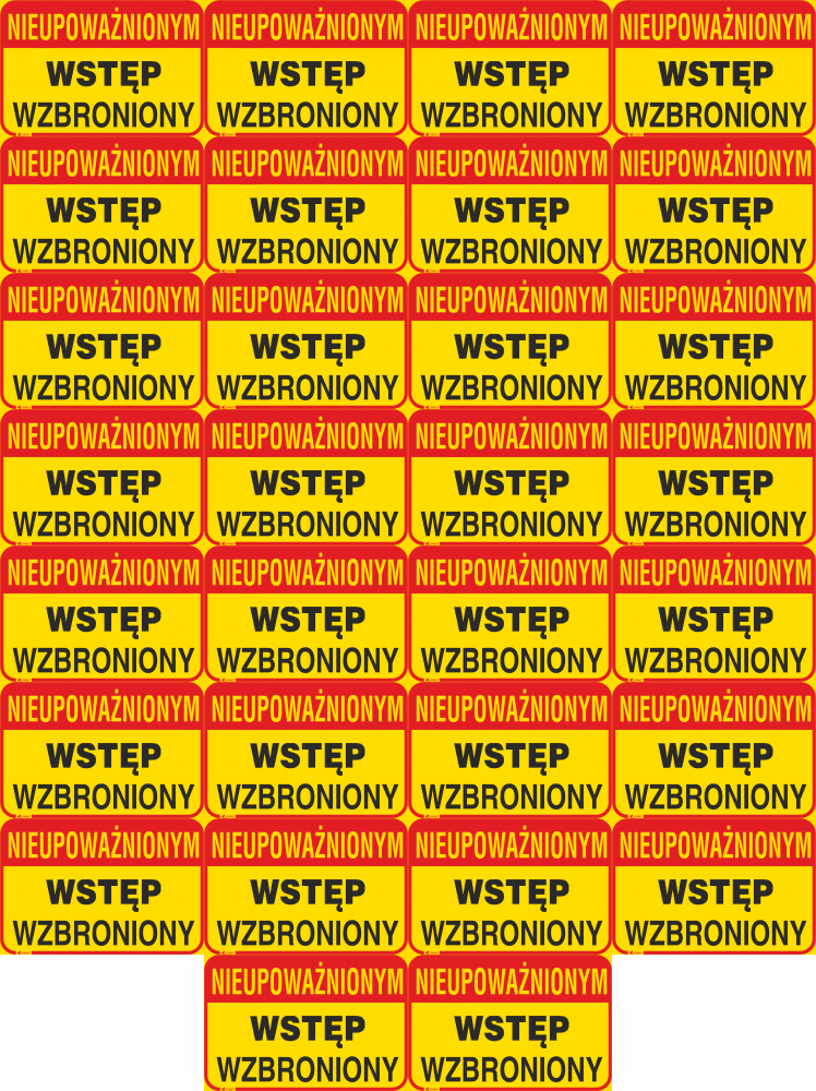 Anro tabliczka informacyjna Nieupoważnionym wstęp wzbroniony