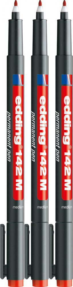 Edding 142M foliopis permanentny 1,0 mm, czerwony