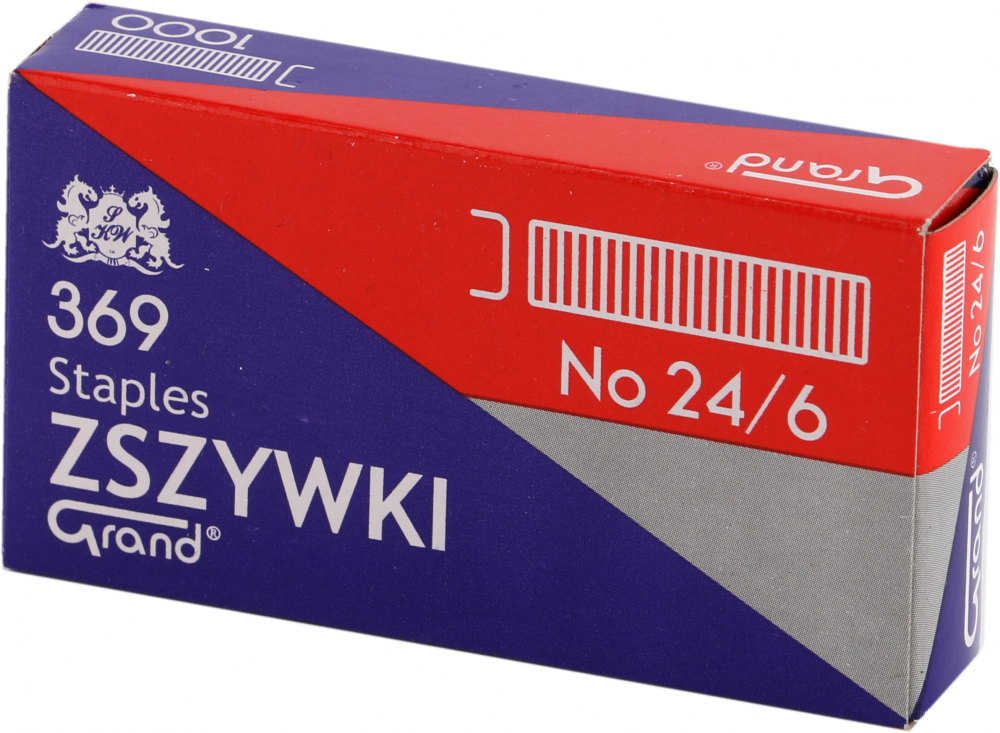 Grand zszywki 24/6, 1000 szt., srebrne