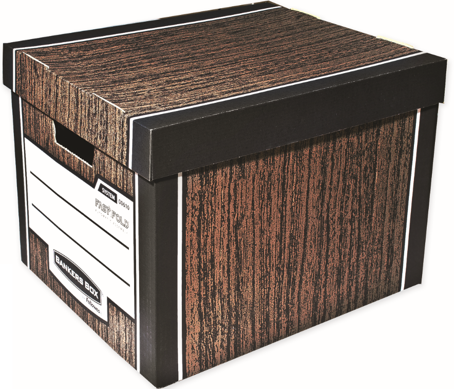 Fellowes Woodgrain pudła archiwizacyjne kartonowe 340x295x405 mm, 2 szt., brązowe